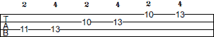 Ab Pentatonic Major scale bass tab