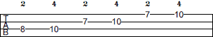 F Pentatonic Major scale bass tab