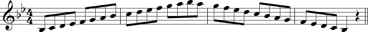 Bb Major scale with musical notes